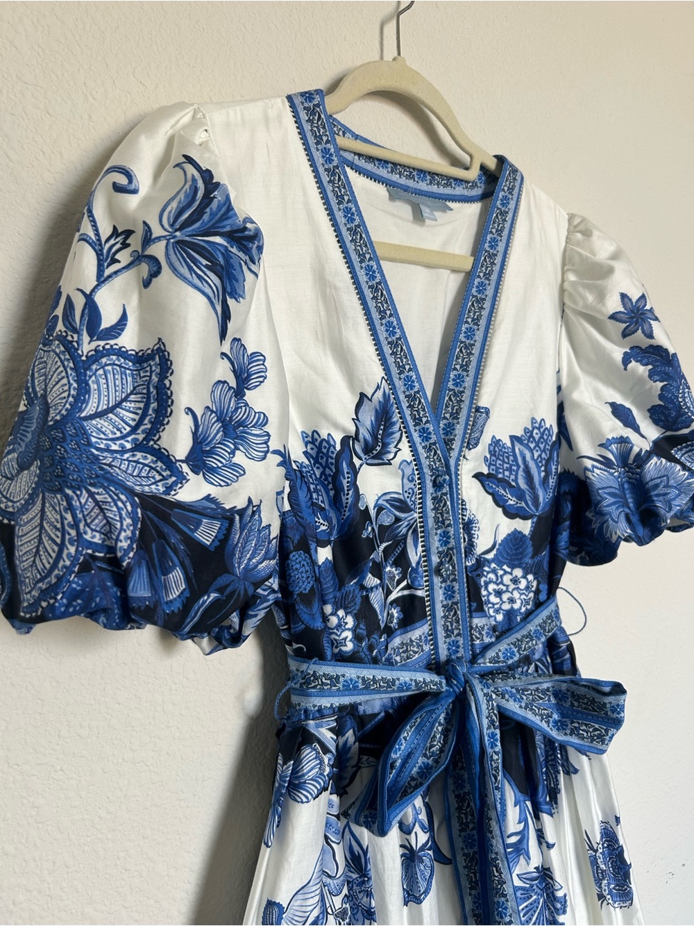 ANTONIO MELANI White & Blue Floral Maxi Dress - Picture 2 of 10